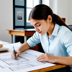 **

"A young architecture student, fully clothed in modest attire, reviewing blueprints at a bright desk, surrounded by architectural models and design books, natural pose, perfect anatomy, well-formed hands, safe for work, appropriate content, professional, high quality, family-friendly."

**